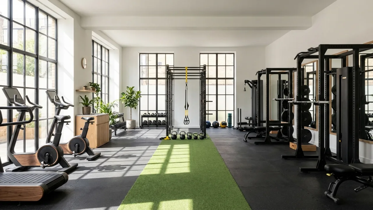 Commercial gym flooring installation in Oman