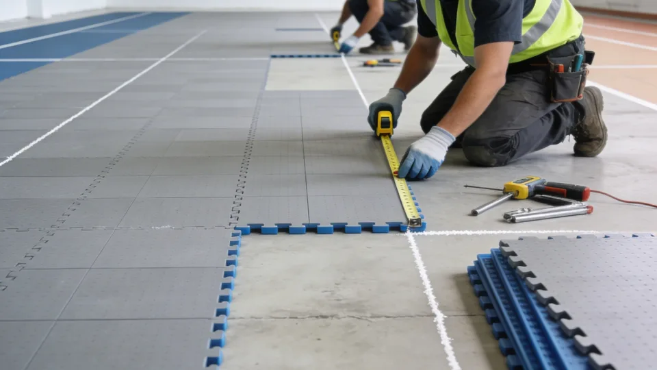 Gym flooring installation process in Oman